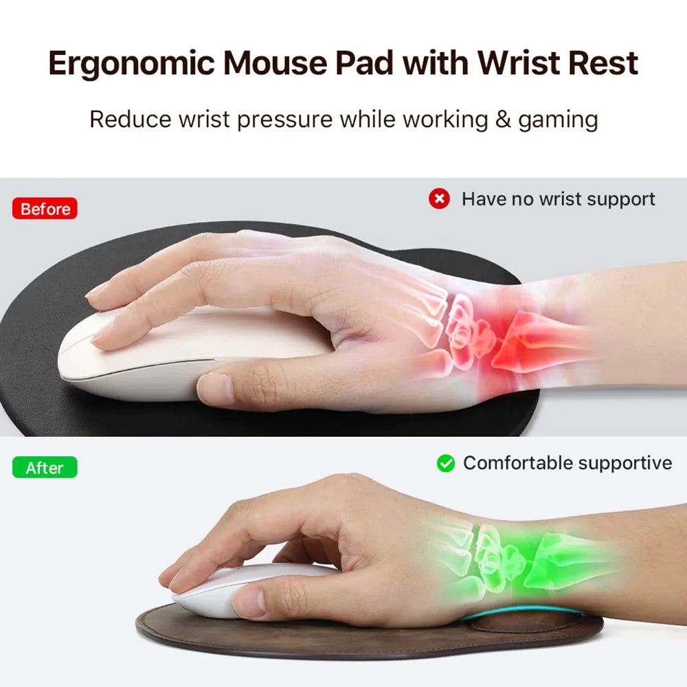 Repose Poignet Tapis Souris en Cuir