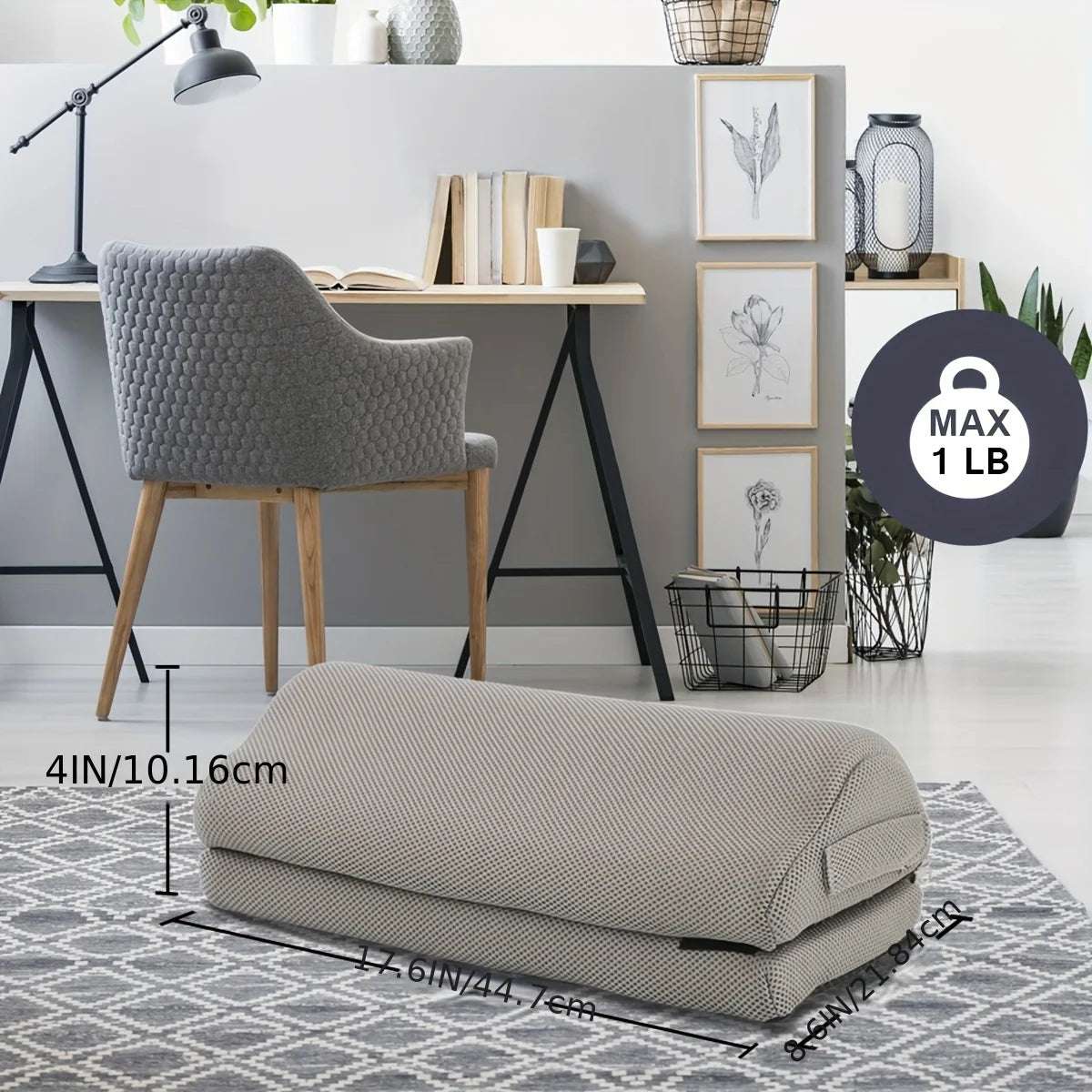 Repose Pied Bureau Tissu