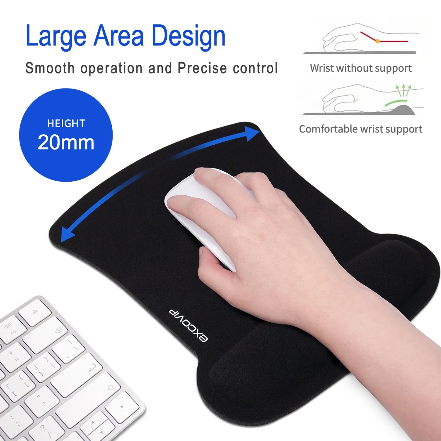 Tapis de Souris Ergonomique Caoutchouc